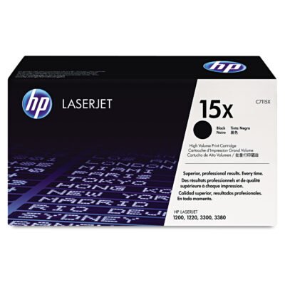 HP 15X, (C7115X) High-Yield Black Original LaserJet Toner Cartridge