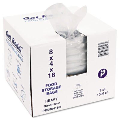 Food Bags, 8 qt, 1 mil, 8″ x 18″, Clear, 1,000/Carton