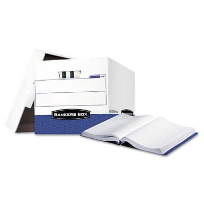 DATA-PAK Storage Boxes, Letter Files, 13.75″ x 17.75″ x 13″, White/Blue, 12/Carton