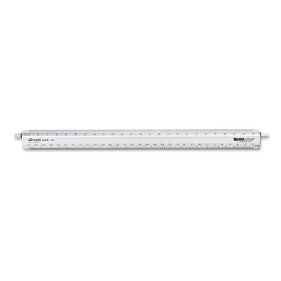 Adjustable Triangular Scale Aluminum Engineers Ruler, 12″, Long, Silver