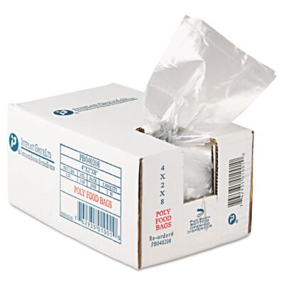 Food Bags, 16 oz, 0.68 mil, 4″ x 8″, Clear, 1,000/Carton