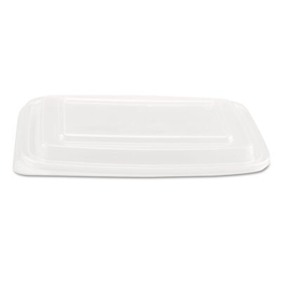 Microwave Safe Container Lid, Fits 24-32 oz, Rectangular, Clear, Plastic, 75/Bag, 4 Bags/Carton