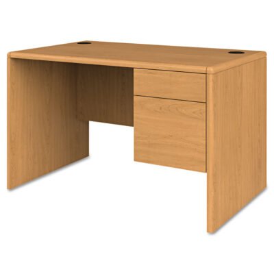 10700 Series Single Pedestal Desk with Three-Quarter Height Right Pedestal, 48″ x 30″ x 29.5″, Harvest