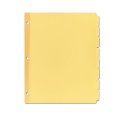 Write and Erase Plain-Tab Paper Dividers, 8-Tab, 11 x 8.5, Buff, 24 Sets