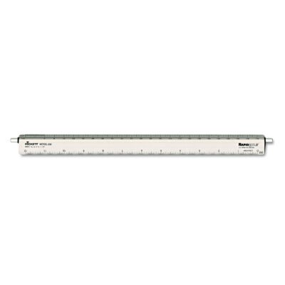 Adjustable Triangular Scale Aluminum Architects Ruler, 12″ Long, Silver