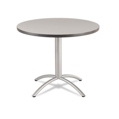 CafeWorks Table, Cafe-Height, Round Top, 36″ Diameter x 30h, Gray/Silver