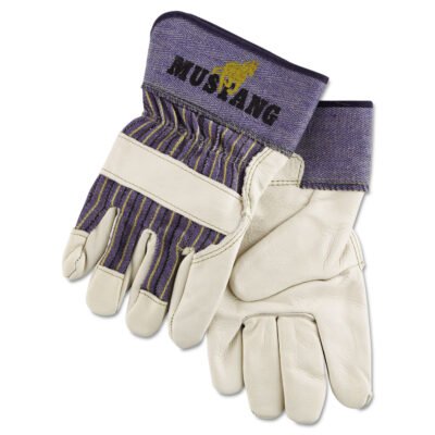 Mustang Leather Palm Gloves, Blue/Cream, X-Large, Dozen