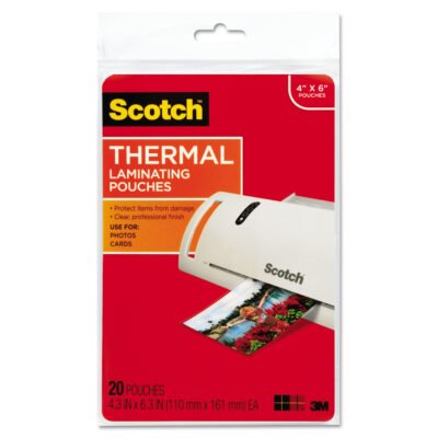 Laminating Pouches, 5 mil, 4.33″ x 6.33″, Gloss Clear, 20/Pack