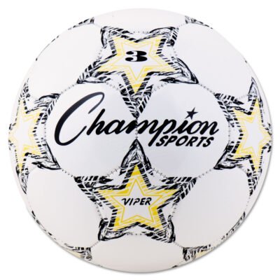VIPER Soccer Ball, No. 3 Size, 7.25″ to 7.5″ Diameter, White