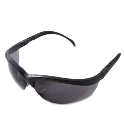 Klondike Safety Glasses, Matte Black Frame, Gray Lens, 12/Box