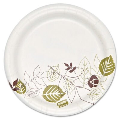 Pathways Soak Proof Shield Heavyweight Paper Plates, 5.88″ dia, Green/Burgundy, 250 Pack, 4 Packs/Carton