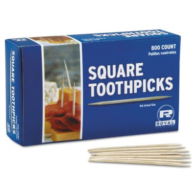 Square Wood Toothpicks, 2.75″, Natural, 800/Box, 24 Boxes/Carton