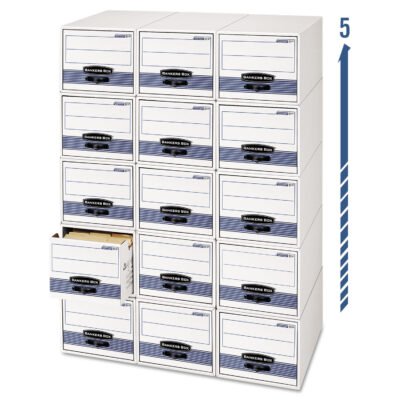 STOR/DRAWER STEEL PLUS Extra Space-Savings Storage Drawers, Legal Files, 17″ x 25.5″ x 11.5″, White/Blue, 6/Carton