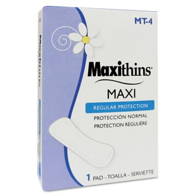 Maxithins Vended Sanitary Napkins #4, Maxi, 250 Individually Boxed Napkins/Carton