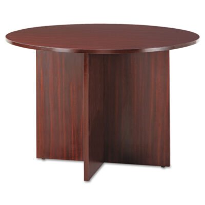 Alera Valencia Round Conference Table with Legs, 42″ Diameter x 29.5h, Mahogany