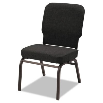 Oversize Stack Chair without Arms, Fabric Upholstery, 21″ x 25″ x 35.5″, Black Seat, Black Back, Black Base, 2/Carton
