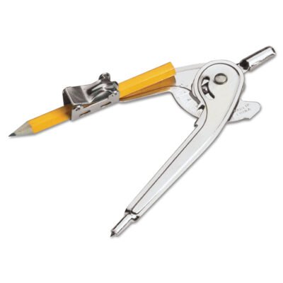 Ball Bearing Compass with Safety Pointed Tip, 12″ Maximum Diameter, Silver, Dozen