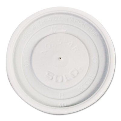 Polystyrene Vented Hot Cup Lids, Fits 4 oz Cups, White, 100/Pack, 10 Packs/Carton