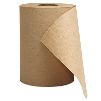 Hardwound Roll Towels, 1-Ply, 8″ x 300 ft, Brown, 12 Rolls/Carton