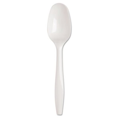 SmartStock Plastic Cutlery Refill, Teaspoon, 5.5″, Series-B Mediumweight, White, 40/Pack, 24 Packs/Carton