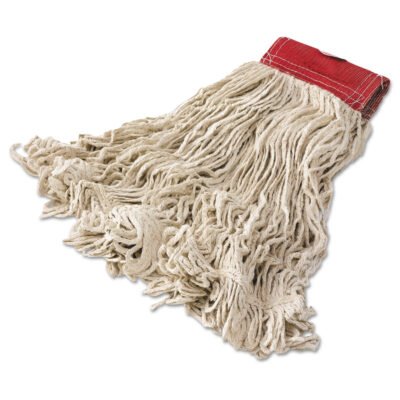 Super Stitch Cotton Looped End Wet Mop Head, Large, 5″ Red Headband