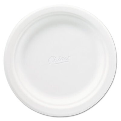 Classic Paper Plates, 6.75″ dia, White, 125/Pack, 8 Packs/Carton