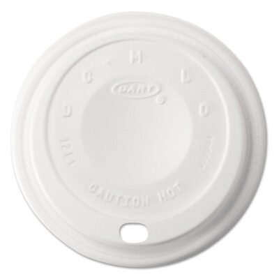 Cappuccino Dome Sipper Lids, Fits 12 oz, White, 1,000/Carton