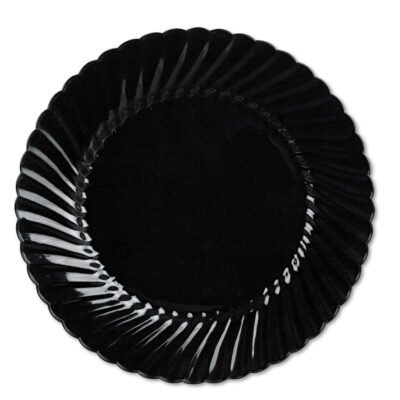 Classicware Plates, Plastic, 10.25″ dia, Black, 144/Carton