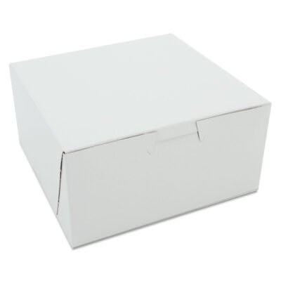 White One-Piece Non-Window Bakery Boxes, 6 x 6 x 3, White, Paper, 250/Carton