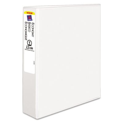Economy View Binder with Round Rings , 3 Rings, 1″ Capacity, 11 x 8.5, White
