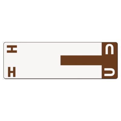 AlphaZ Color-Coded First Letter Combo Alpha Labels, H/U, 1.16 x 3.63, Dark Brown/White, 5/Sheet, 20 Sheets/Pack