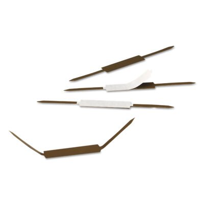 Standard Self-Adhesive Two-Prong Fastener Base and Compressor Sets, 2″ Capacity, 2.75″ Center to Center, Brown, 100/Box