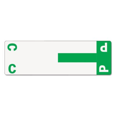 AlphaZ Color-Coded First Letter Combo Alpha Labels, C/P, 1.16 x 3.63, Dark Green/White, 5/Sheet, 20 Sheets/Pack