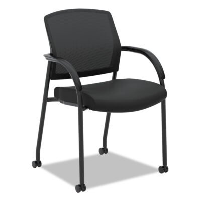Lota Series Guest Side Chair, 23″ x 24.75″ x 34.5″, Black Seat, Black Back, Black Base