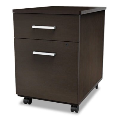 Trento Line Mobile Pedestal File, Left or Right, 2-Drawers: Box/File, Legal/Letter, Mocha, 16.5″ x 19.75″ x 23.63″