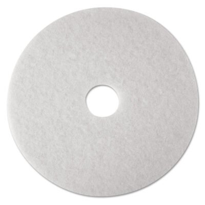Low-Speed Super Polishing Floor Pads 4100, 24″ Diameter, White, 5/Carton