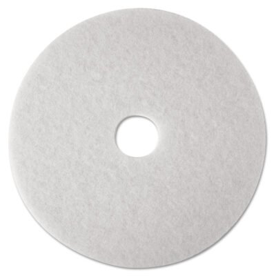 Low-Speed Super Polishing Floor Pads 4100, 27″ Diameter, White, 5/Carton