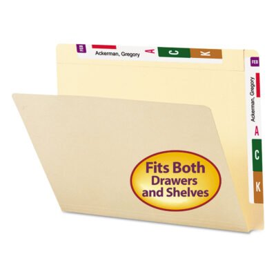 Heavyweight Manila End Tab Conversion File Folders, Straight Tabs, Letter Size, 0.75″ Expansion, Manila, 100/Box