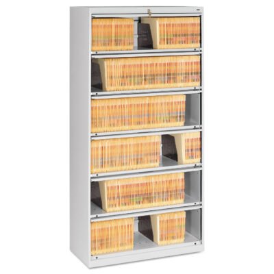 Fixed Shelf Enclosed-Format Lateral File for End-Tab Folders, 6 Legal/Letter File Shelves, Light Gray, 36″ x 16.5″ x 75.25″