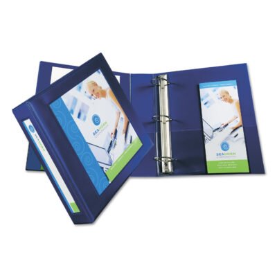 Framed View Heavy-Duty Binders, 3 Rings, 2″ Capacity, 11 x 8.5, Navy Blue