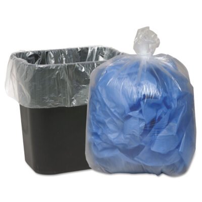 Linear Low-Density Can Liners, 16 gal, 0.6 mil, 24″ x 33″, Clear, 25 Bags/Roll, 20 Rolls/Carton