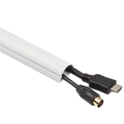 Decorative Mini Cord Cover, 60″ x 1.25″ x 0.5″ Covers, White