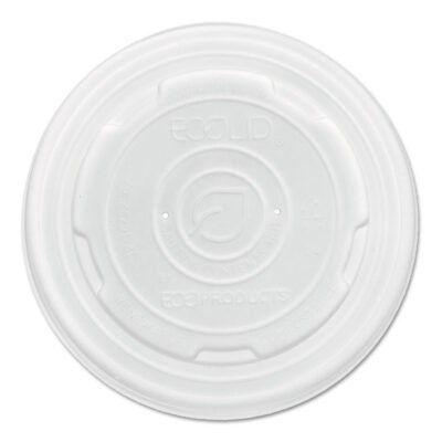 World Art PLA-Laminated Soup Container Lids, Fits 8 oz Sizes, Translucent, Plastic, 50/Pack, 20 Packs/Carton