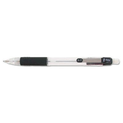 Z-Grip Mechanical Pencil, 0.7 mm, HB (#2.5), Black Lead, Clear/Black Grip Barrel, 24/Pack