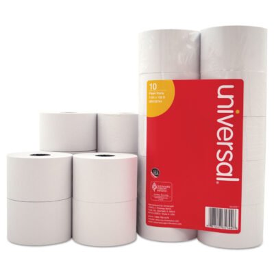 Impact and Inkjet Print Bond Paper Rolls, 0.5″ Core, 1.75″ x 138 ft, White, 10/Pack