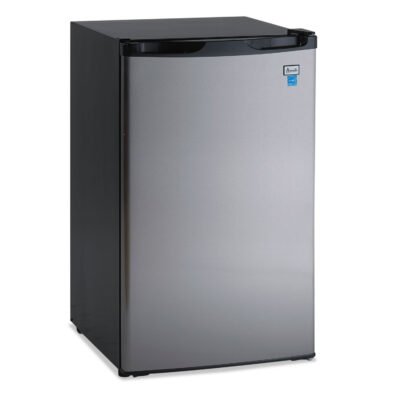 4.4 CF Refrigerator, 19 1/2″W x 22″D x 33″H, Black/Stainless Steel