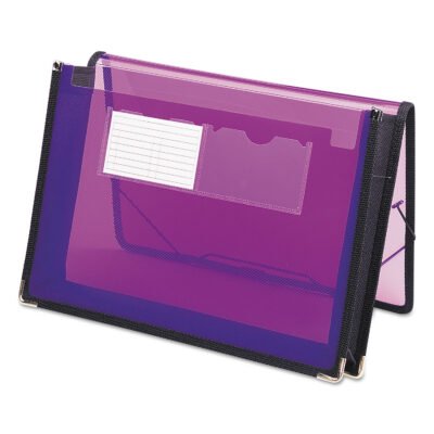 Poly Wallets, 2.25″ Expansion, 1 Section, Elastic Cord Closure, Letter Size, Translucent Purple