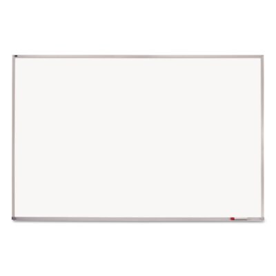 Porcelain Magnetic Whiteboard, 96 x 48, White Surface, Silver Aluminum Frame