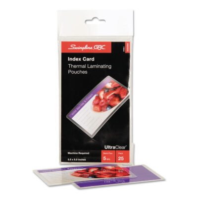 UltraClear Thermal Laminating Pouches, 5 mil, 5.5″ x 3.5″, Gloss Clear, 25/Pack