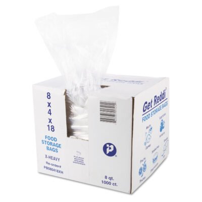 Food and Utility Bags, 8 qt, 1.2 mil, 8″ x 18″, Clear, 1,000/Carton
